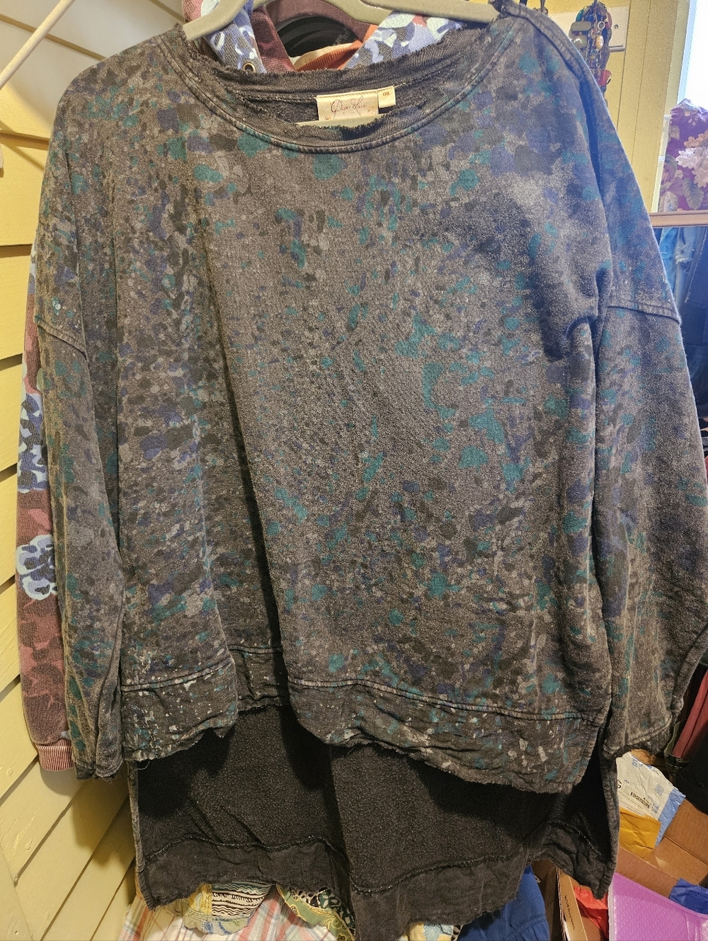 Paper Lace OS Hi Low Tunic/sweatshirt